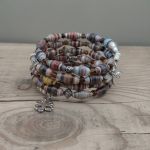 Bransoletka Boho z Papierowych Koralików Czterolistna Harmonia - 2