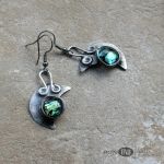 Półmiechy z dichroikiem - księżycowe kolczyki