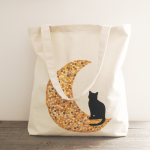 Ręcznie malowana torba z kotem - foto3
