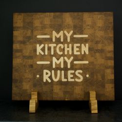 Deski do krojenia sztorcowe na stojaku MY KITCHEN MY RULES Zestaw