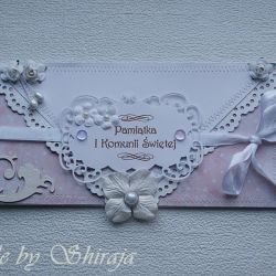 I Komunia św. -kartka 'perłowo pastelowo'