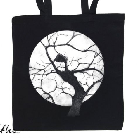 Drzewo - torba z nadrukiem czarna