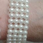 bransoletka  biała perłowa - bransoletka z perełek