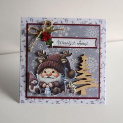 Kartka świąteczna Bożonarodzeniowa skrzat