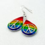 Kolczyki tęczowe pride z pacyfką 051 - 