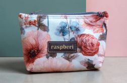 Etui na klucze z jasnego weluru w pastelowe kwiaty – handmade