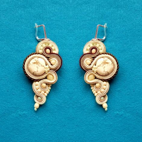 Kolczyki Kremowo - Beżowe