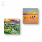 Kompozycja prac na płótnie Wlochy,  Toskania i Sycylia  - 