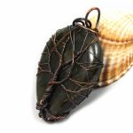 Labradoryt miedziany wisior drzewko szczęścia - wisiorek wire wrapped