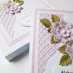 Kartka ŚLUBNA jasnoróżowo-biała /Z - Kartka na ślub z ręcznie robionymi kwiatami