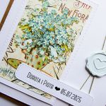 Kartka ślubna z niezapominajkami boho - Minimalistyczna kartka na ślub