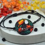 Tukan - kolorowy, niezwykły komplet biżuterii - kolorowa biżuteria tukan