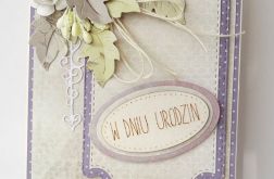 Kartka urodzinowa fioletowa A4