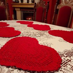 Serwetki podkładki w kształcie serca