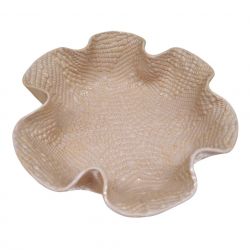 Ręcznie Robiona Miseczka Ceramiczna Beżowa Dekoracyjna 20 cm