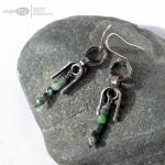 Pałąk z zoisytem - wiszące kolczyki ze srebra