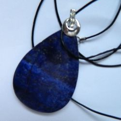 Lapis lazuli i piryt, wisior kształcie łezki