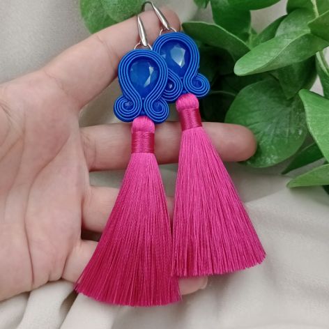 Soutache sutasz kolczyki z chwostami chwosty