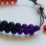 Seria " Energetyzer Czakr "  Bransoletka nr. 14 - drugi bok , ametyst, jadeit fioletowy