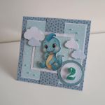 Kartka na urodziny roczek dinozaur dinuś - Kartka na urodziny roczek dinozaur dinuś