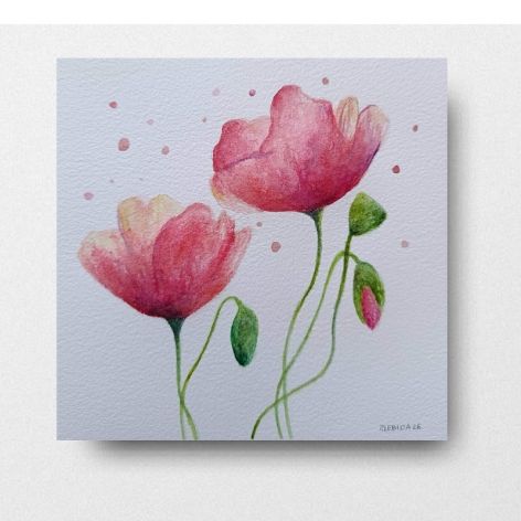 Maki-akwarela formatu 20x20 cm 