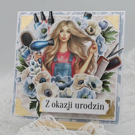 Kartka urodzinowa dla fryzjerki