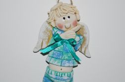 Nic nie powiem - aniołek z masy solnej, prezent, dekoracja