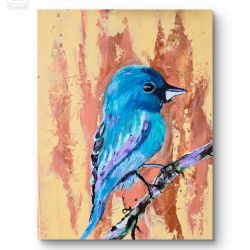 Obraz akrylowy na płótnie,  30x40x1cm,  Monarszyk hiacyntowy 