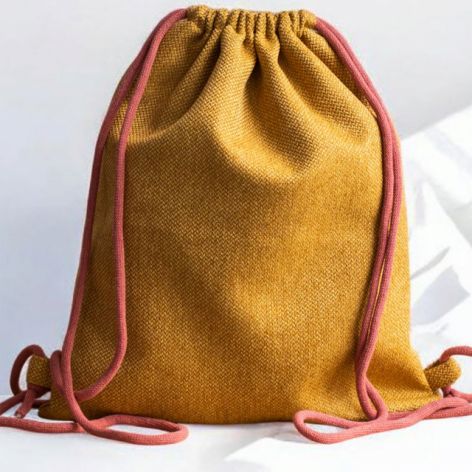 Miodowy duży workoplecak z plecionki