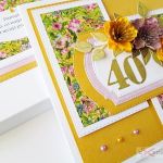 Kartka URODZINOWA różowo-żółta - Kartka urodzinowa z kwiatami