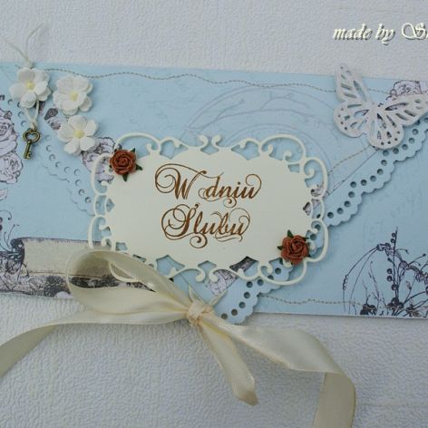 Kopertówka z okazji ślubu ' w błękitach' 