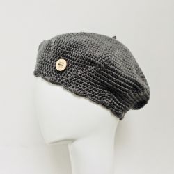 Klasyczny szary beret francuski z antenką