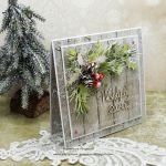 Z szyszkami - kartka bożonarodzeniowa - Z szyszkami- kartka bożonarodzeniowa