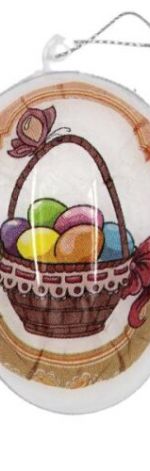 Jajko Akrylowe Dekoracyjne na Wielkanoc - Kosz z Pisankami