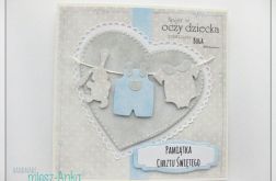 Kartka z ubrankami na Chrzest dla chłopca 1