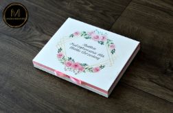 Podziękowanie komunijne pudełko na Merci Róż