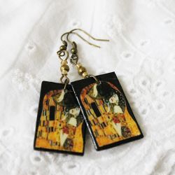 Kolczyki Decoupage Klimt