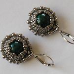 turkus afrykański w ciemnym srebrze beading - 