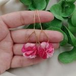 Kolczyki różowe mauve brudny róż antyczny - fuksja