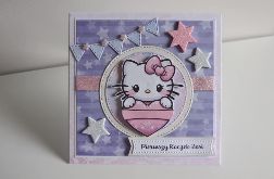 Kartka na pierwsze urodziny roczek Hello Kitty