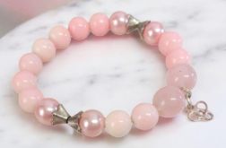 Bransoletka na gumce jasny róż