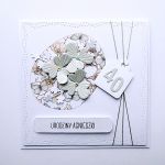 Delikatna kartka urodzinowa z kwiatami liczbą - Delikatna kartka urodzinowa z liczbą