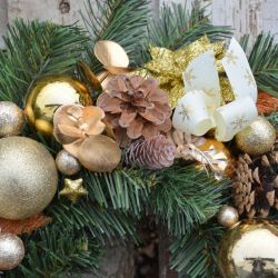 Wianek sztuczny Bożonarodzeniowy złoty