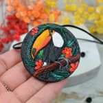 Tukan - kolorowy, niezwykły komplet biżuterii - kolorowa biżuteria tukan