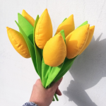 Tulipan szyty żółty - Tulipany żółte bawełniane