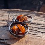Bursztyny na okrągło - kolczyki z bursztynami