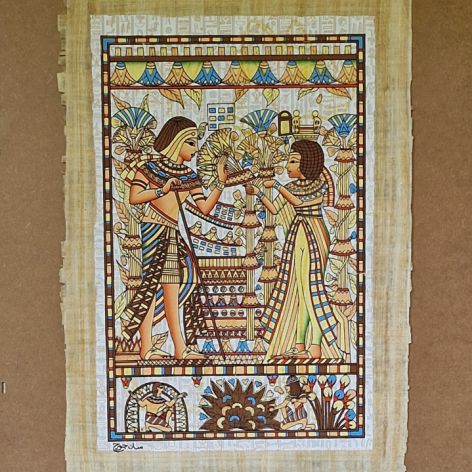 Papirus, Historia Małżeństwa, 40x60 cm, obraz, Oryginalny 100%, Egipt, papier papirusowy 31