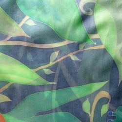 Kolorowa Roślinna X, jedwabna ręcznie malowana chusta