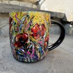 Porcelanowy kubek ręcznie malowany Maki - 