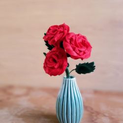 Bukiet róż z filcu (czerwony)
